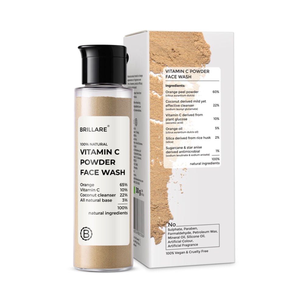Vitamin C Powder Face Wash for Glowing, Bright Looking Skin