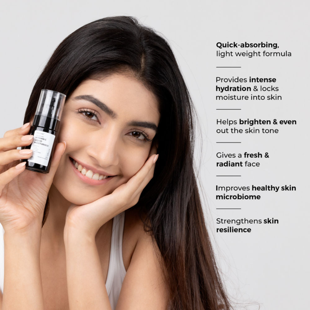 Vitamin C Liquid Moisturizer for Bright & Glowing Skin Visible Dark Spot Reduction in 7 Days