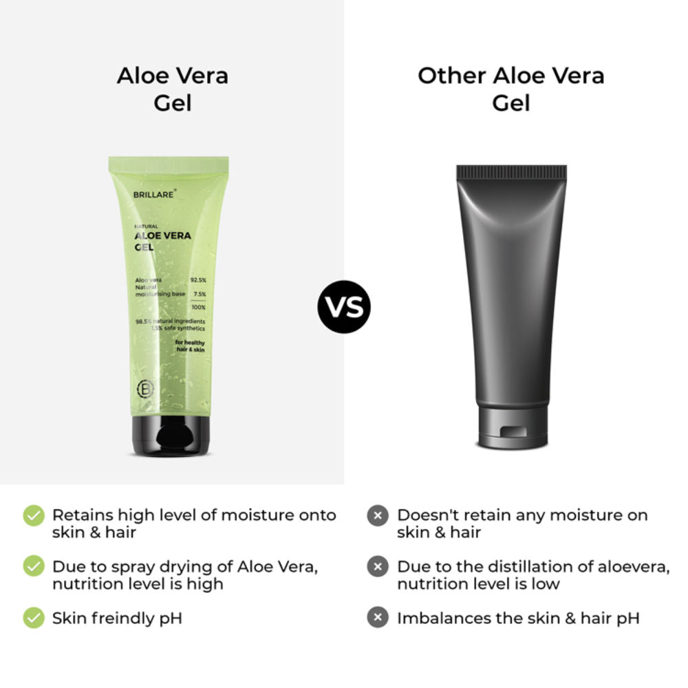 Natural Aloe Vera Gel for Skin & Hair Hydrates & Smoothens Pure Aloe Vera Gel