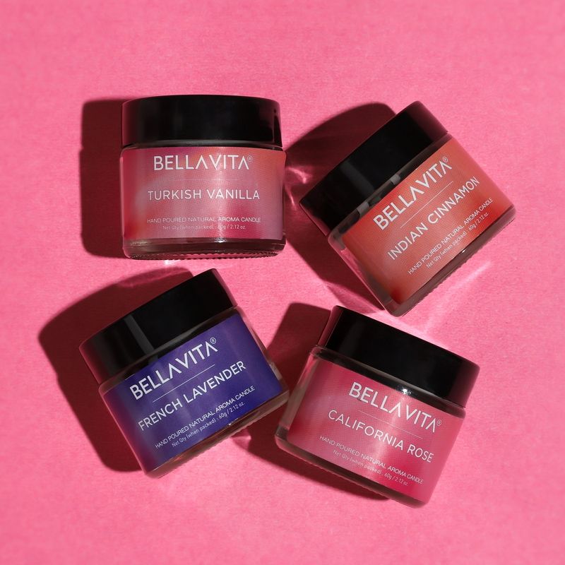 Bella Vita Vanilla Cinnamon Lavender & Rose Aroma Candles