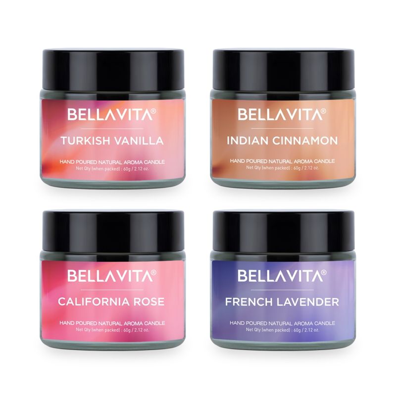 Bella Vita Vanilla Cinnamon Lavender & Rose Aroma Candles