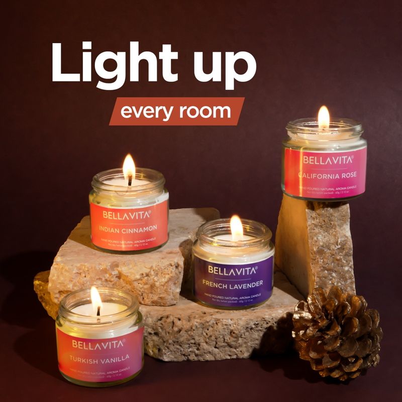 Bella Vita Vanilla Cinnamon Lavender & Rose Aroma Candles