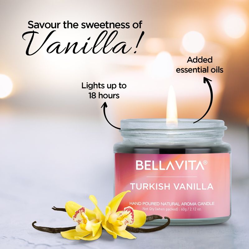 Bella Vita Vanilla Cinnamon Lavender & Rose Aroma Candles