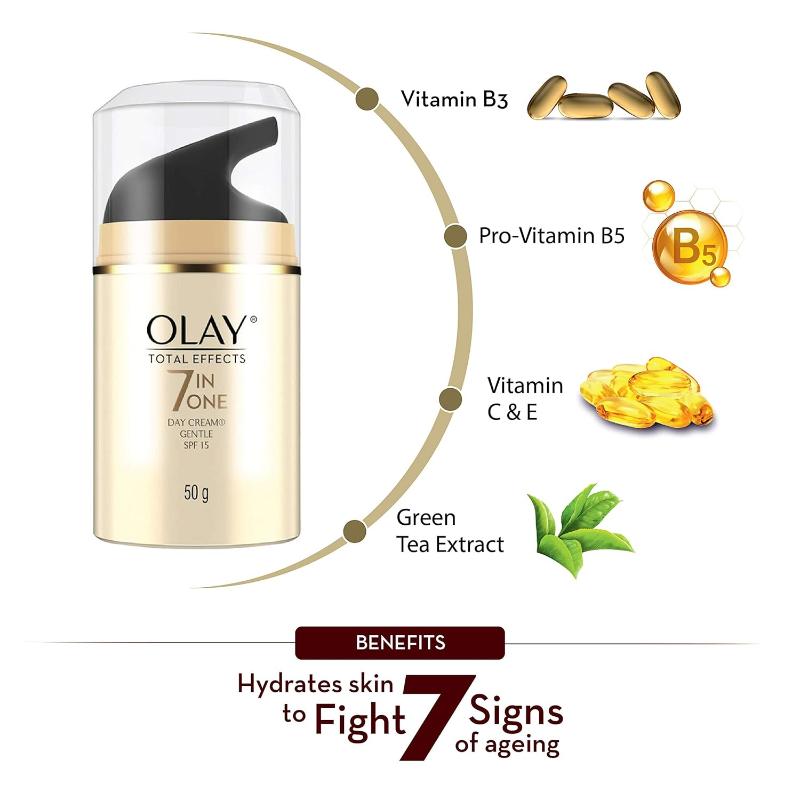 Total Effects Day Cream,Gentle With SPF 15 For Sensitive Skin, Fights 7 Signs of Ageing