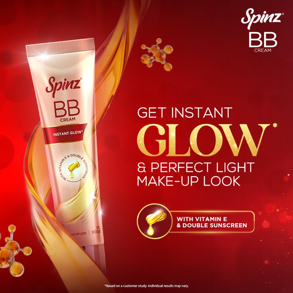 BB Cream 01 Beige, Instant Glow, Light Make Up Look, Vitamin E & Double Sunscreen