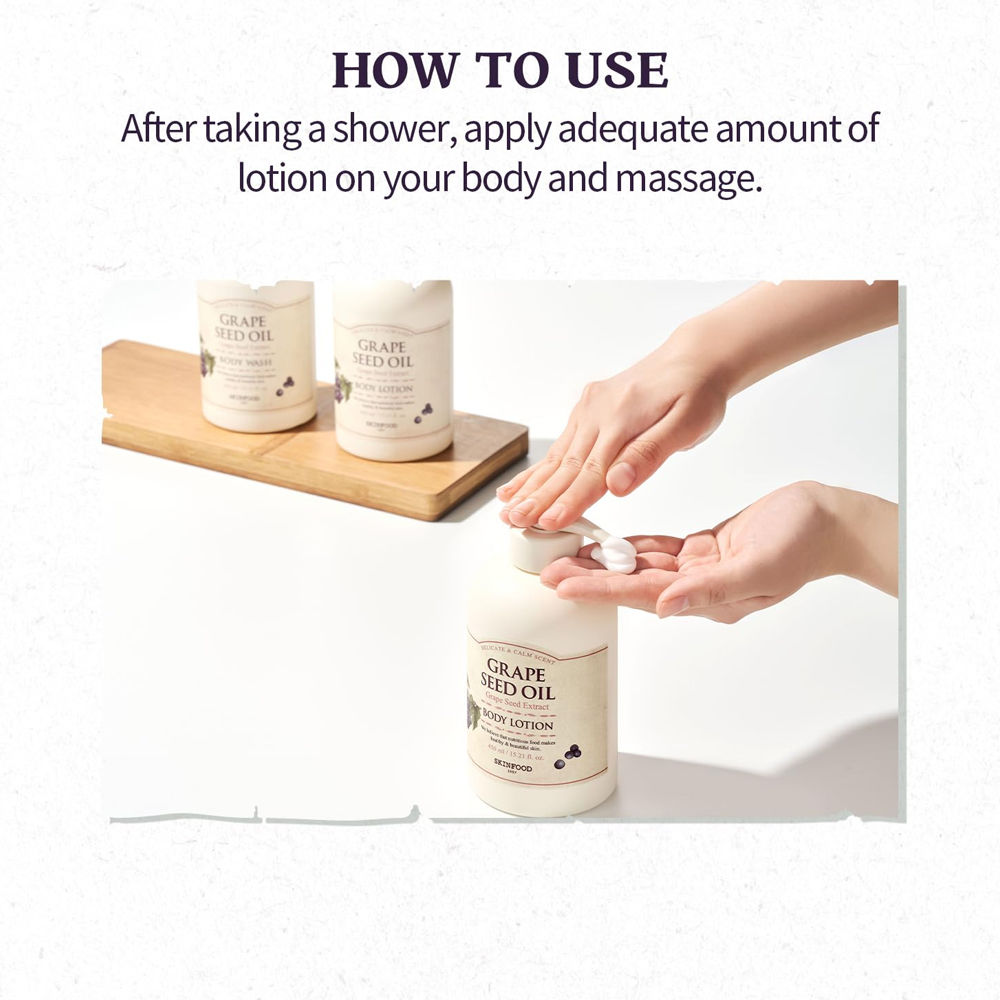 Grape Seed Oil Body Lotion - Anti-Aging, Soothing, Skin Repair
