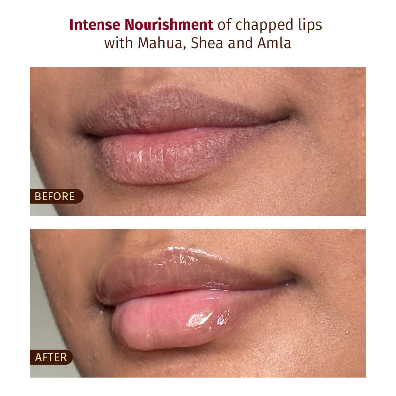 Glossy Lip Butter | Hydrating & Brightening with Mahua, Amla & Shea for Chapped Lips