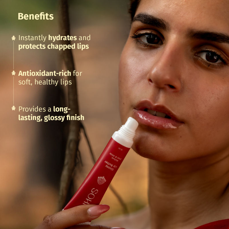 Glossy Lip Butter | Hydrating & Brightening with Mahua, Amla & Shea for Chapped Lips