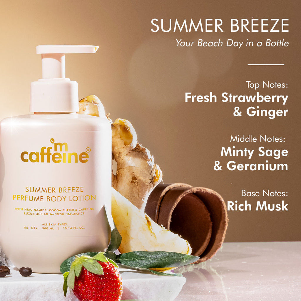 Summer Breeze Perfume Body Lotion With Niacinamide & Cocoa Butter Fresh Aquatic Fragrance