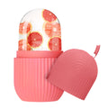 Face Ice Roller Silicone Facial Massager for Depuffing Face & Neck Glow, Under Eyes (Pink)