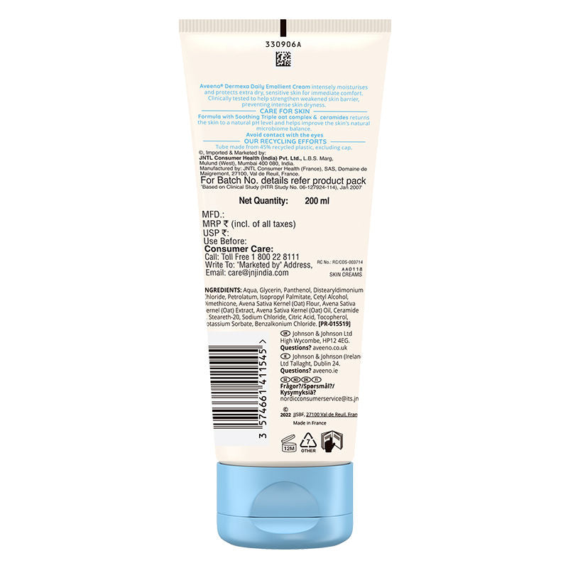Dermexa Daily Emollient Cream | Oat + Ceramide Face & Body Moisturizer for Dry Sensitive Skin