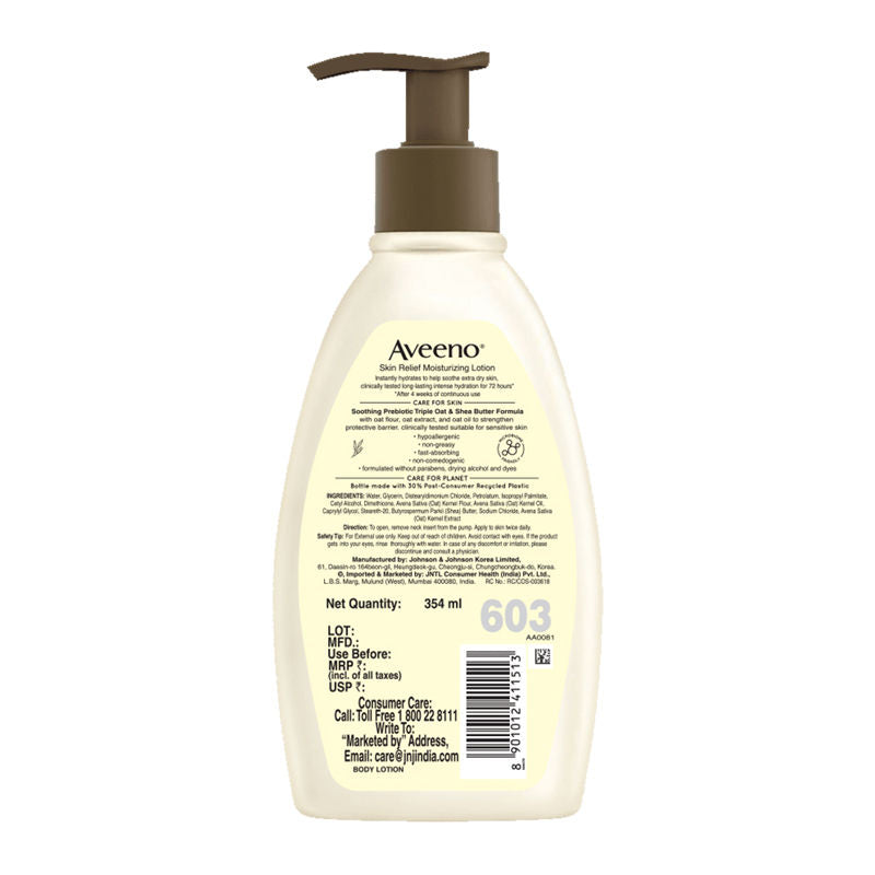 Skin Relief Moisturising Lotion - Oat + Shea Butter Body Moisturizer For Dry & Sensitive Skin