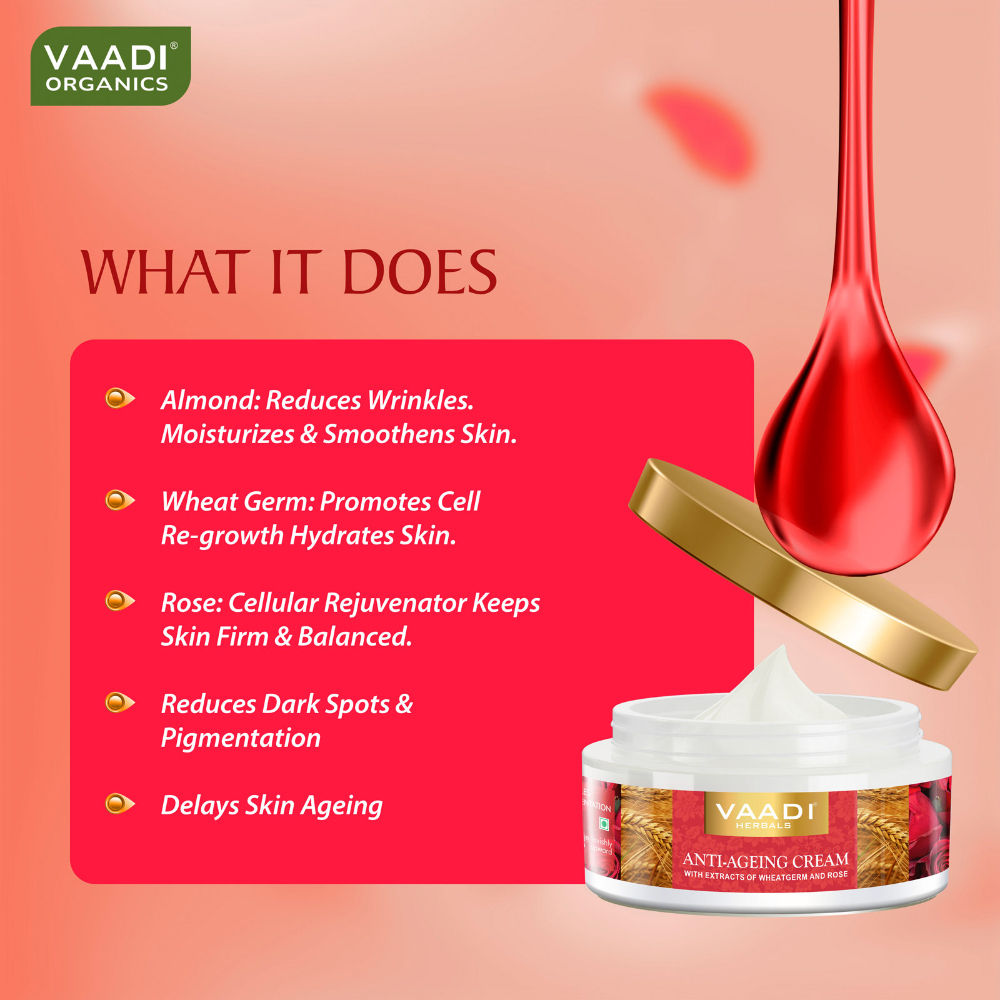 Anti Ageing Cream with Extracts Of Wheatgerm and Rose