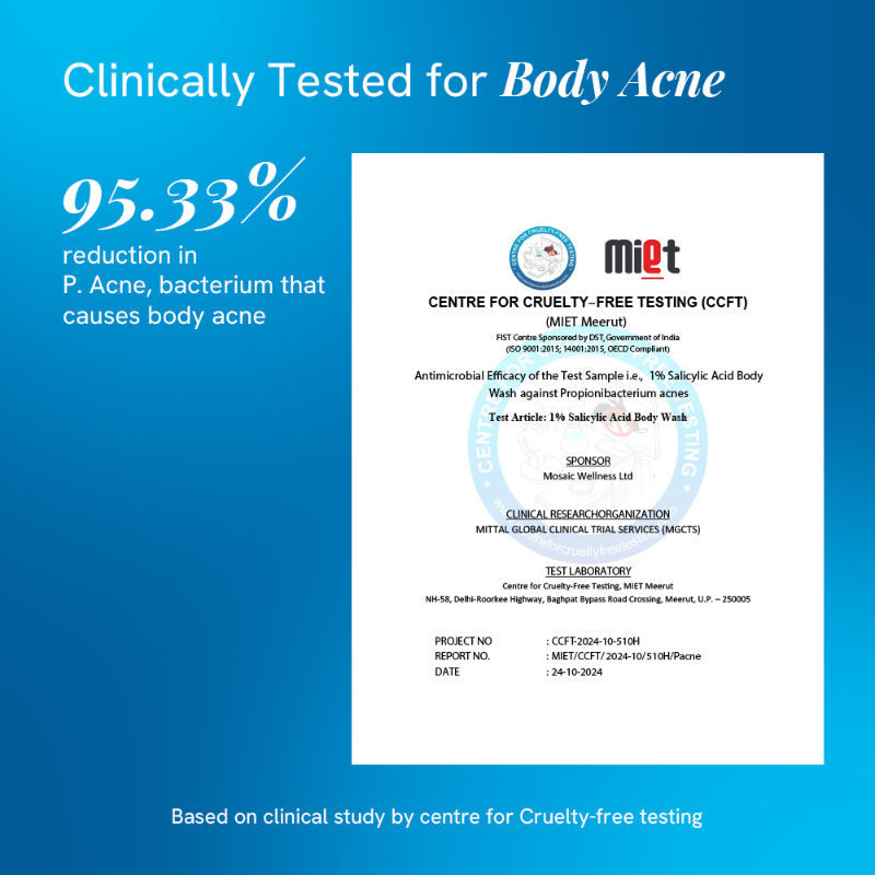 1% Salicylic Acid Body Wash, Treats Body Acne & Strawberry Skin - Exfoliating Shower Gel