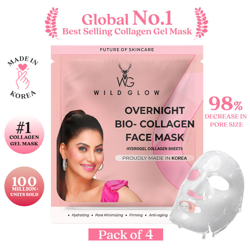 Korean Glass Skin Bio-Collagen Overnight Face Mask - Pack of 1 - 4pcs