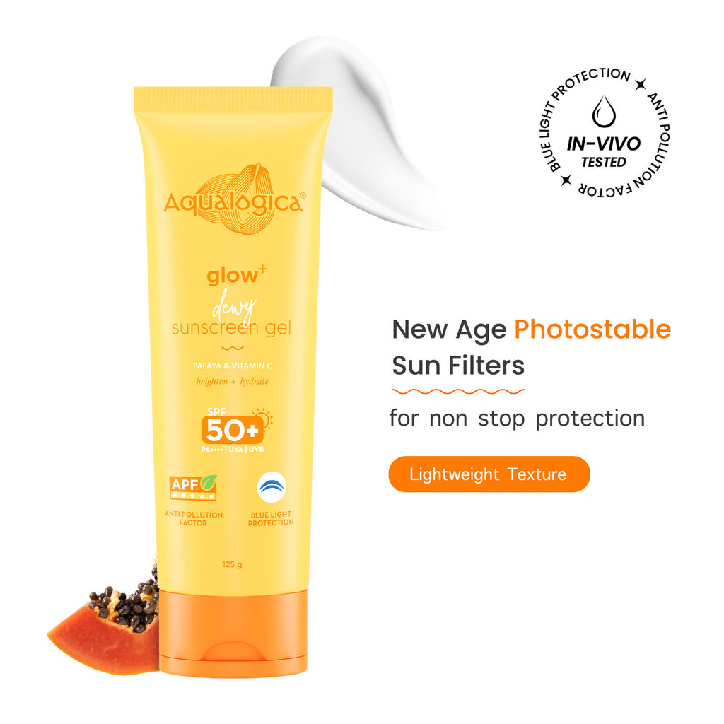 Glow+ Dewy Lightweigh Sunscreen Gel SPF 50+ PA++++ with Papaya & Vitamin C