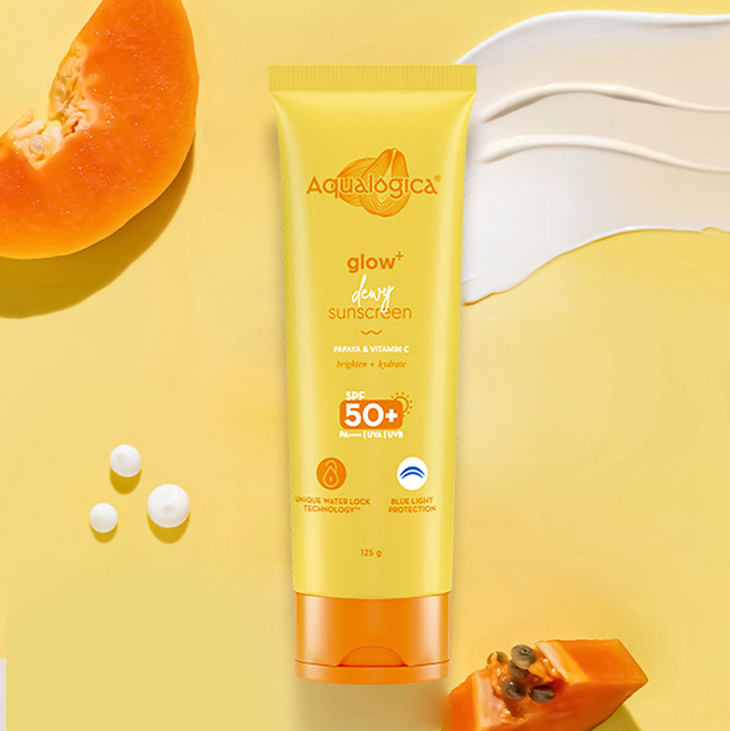 Glow+ Dewy Lightweigh Sunscreen Gel SPF 50+ PA++++ with Papaya & Vitamin C