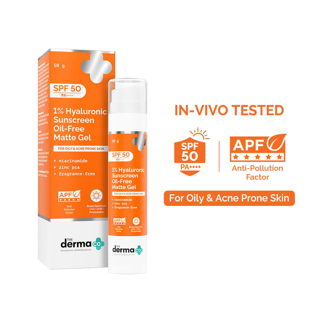 1% Hyaluronic Sunscreen Oil-Free Gel With SPF 50 PA++++ For Oily In-Vivo tested