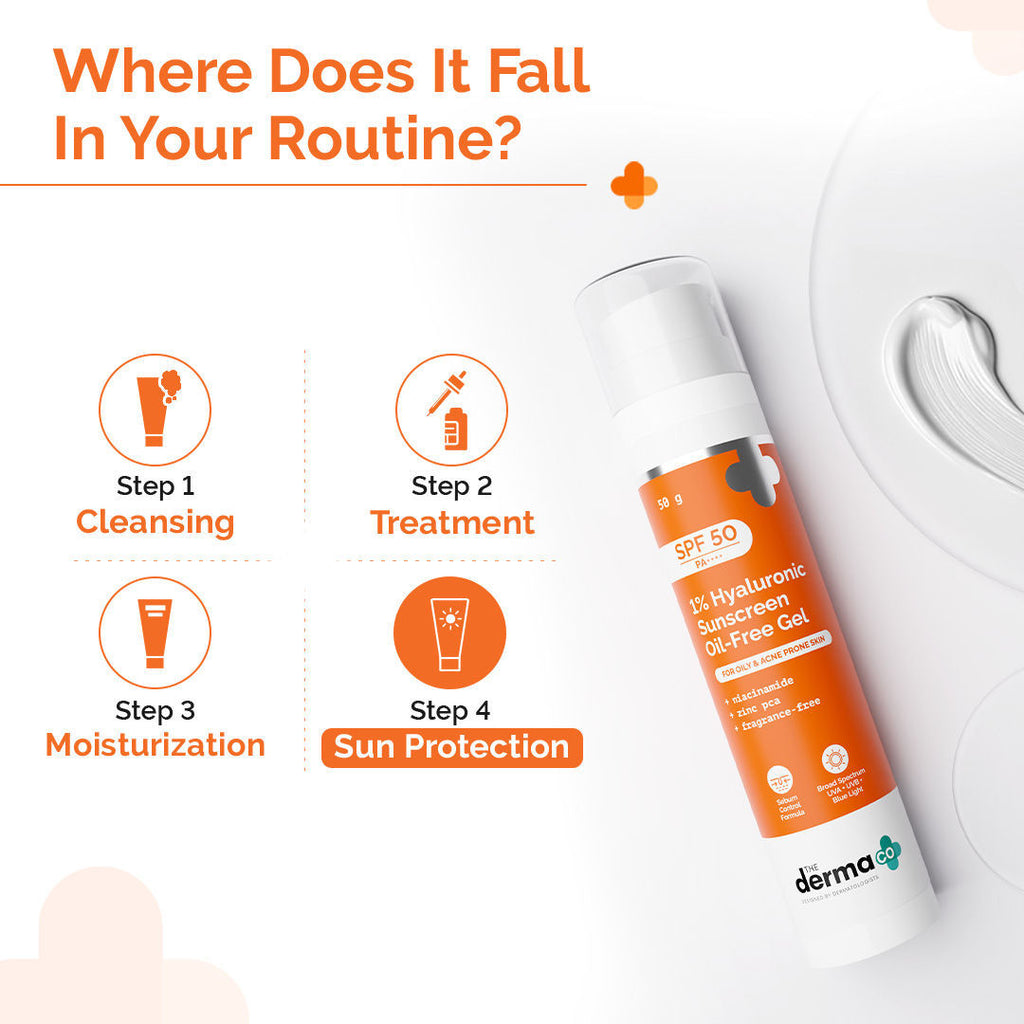 1% Hyaluronic Sunscreen Oil-Free Gel With SPF 50 PA++++ For Oily In-Vivo tested