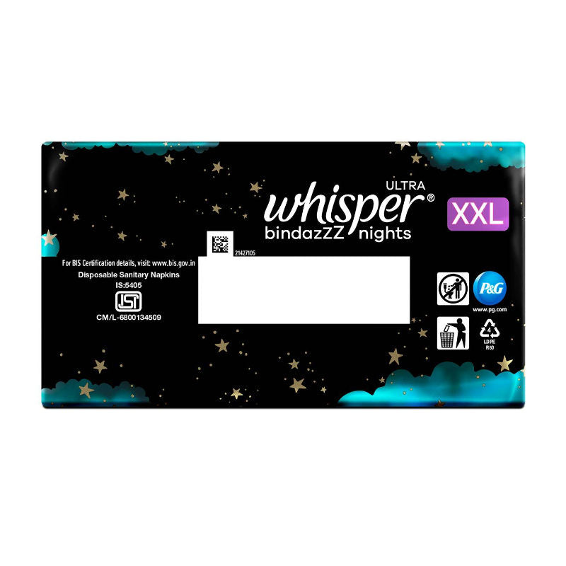 Bindazzz Nights 30 XXL Sanitary Pads, Upto 0% Leaks All Night Long