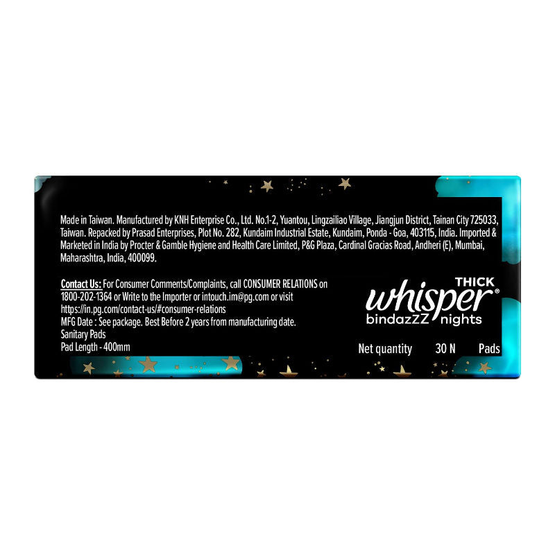 Bindazzz Nights 30 XXXL Sanitary Pads, Upto 0% Leaks All Night Long