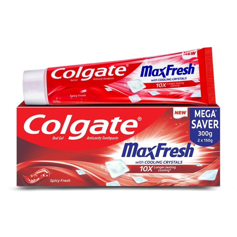 Maxfresh Toothpaste, Red Gel Paste With Menthol For Super Fresh Breath (Spicy Fresh)