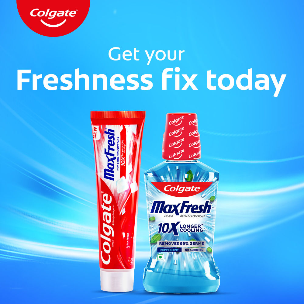Maxfresh Toothpaste, Red Gel Paste With Menthol For Super Fresh Breath (Spicy Fresh)