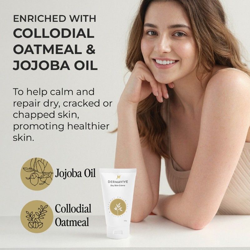 Dry Skin Face Cream With Natural Colloidal Oatmeal, Jojoba Oil & Vitamin E