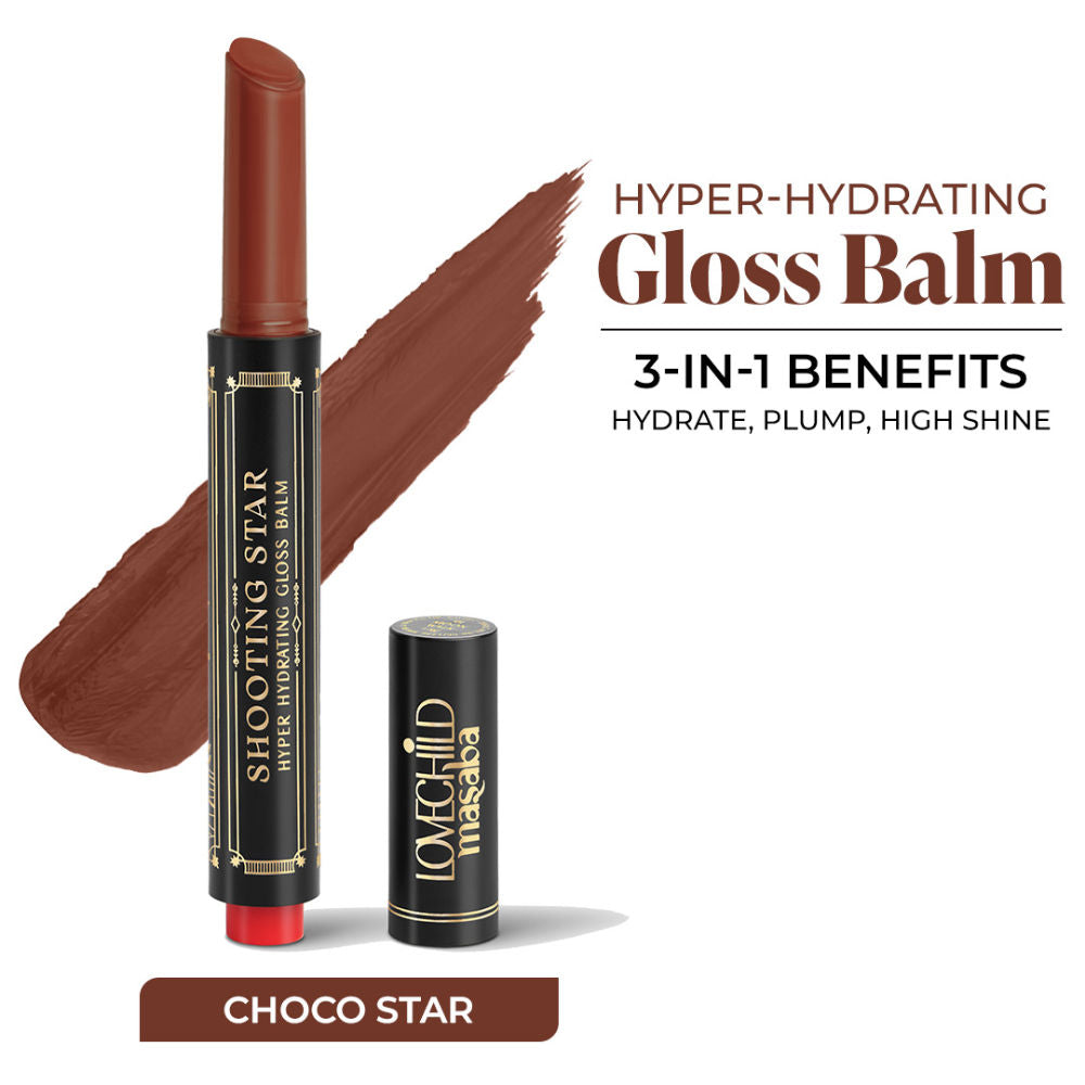Shooting Star Hyper Hydrating Gloss Balm, Enriched with Peptides, Shea Butter & Jojoba Oil - Choco Star