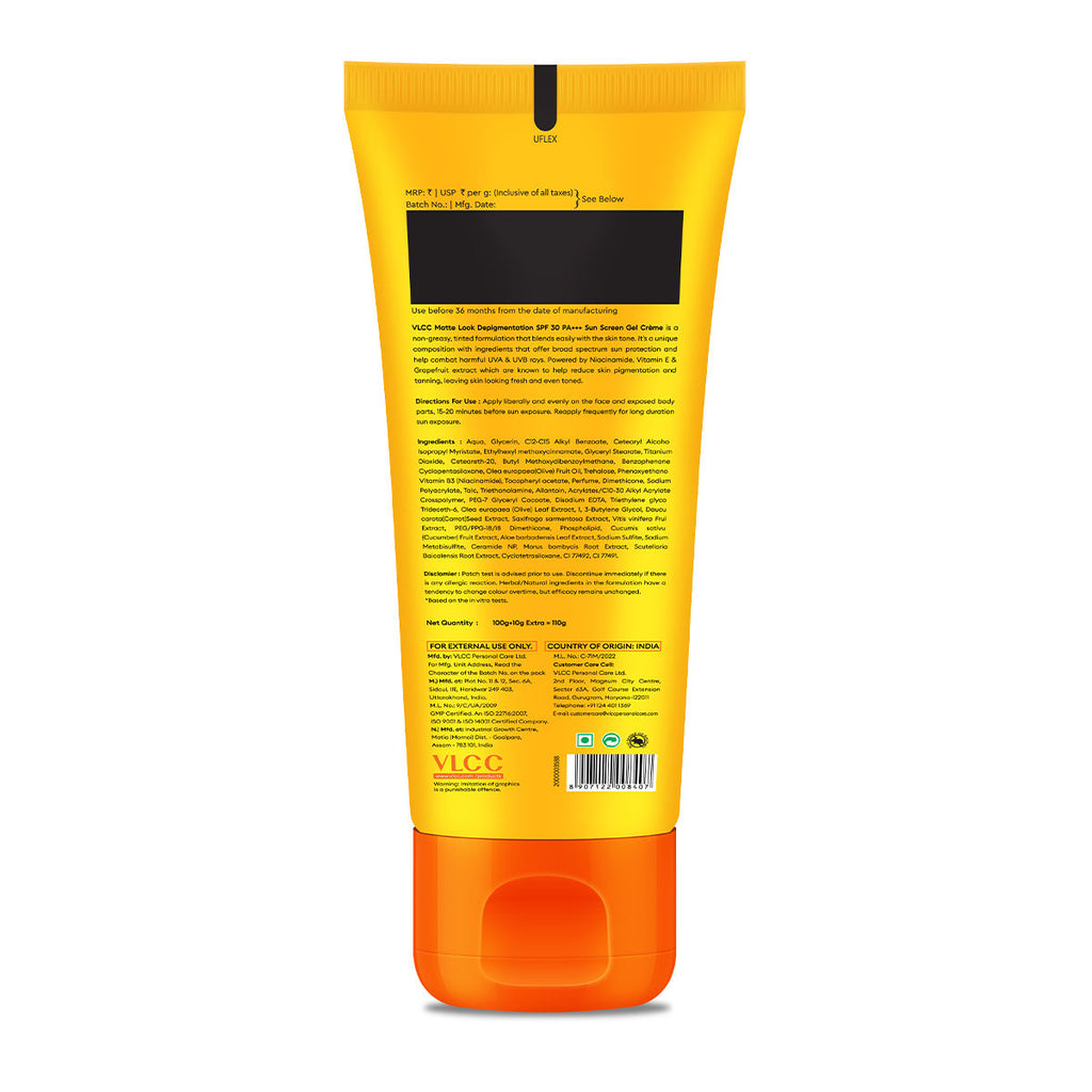Matte Look SPF 30 Sun Screen Gel Creme