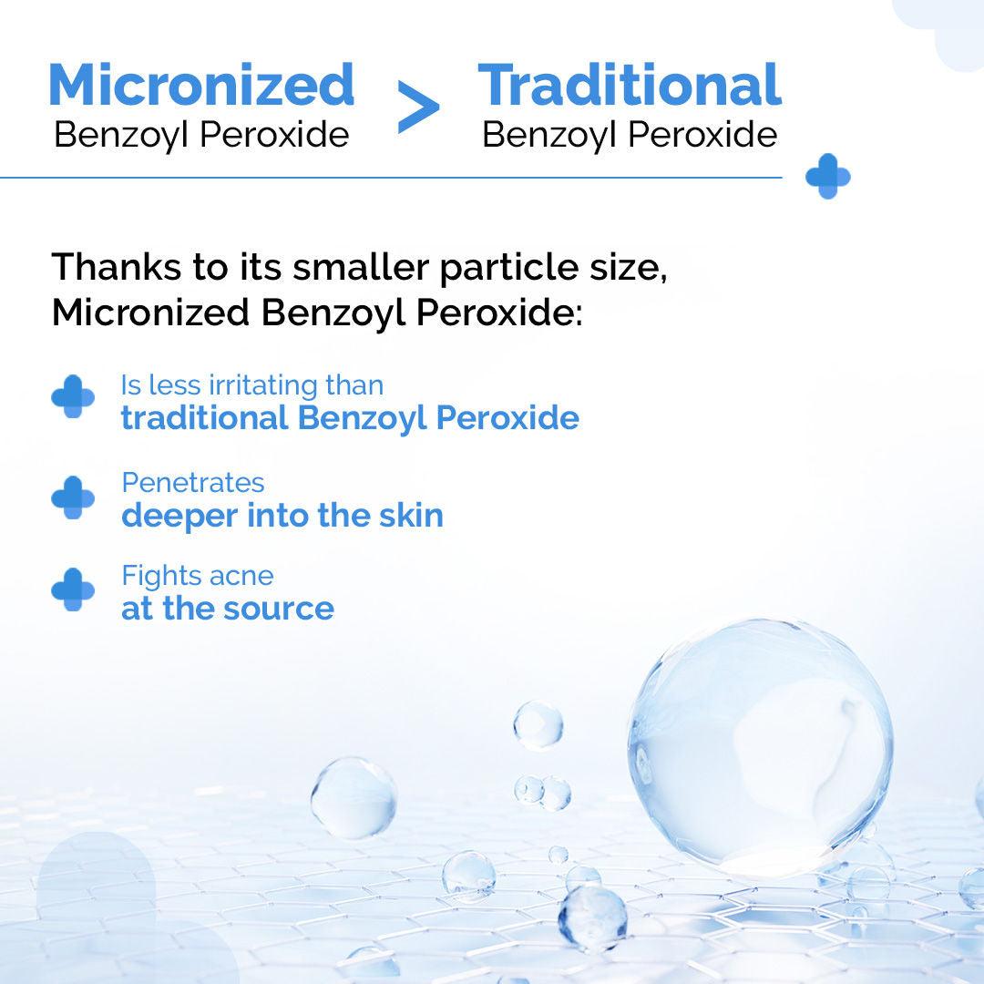 2.5% Benzoyl Peroxide Gel Face Wash with Ceramides For Acne,Inflammation & Oily Skin