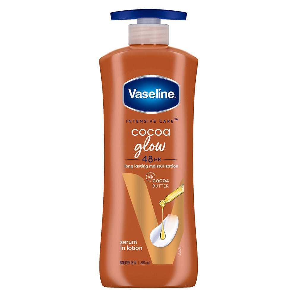 Cocoa Glow Serum In Lotion, 600 ml , 100% Pure Cocoa & Shea Butter for Glowing & Soft Skin