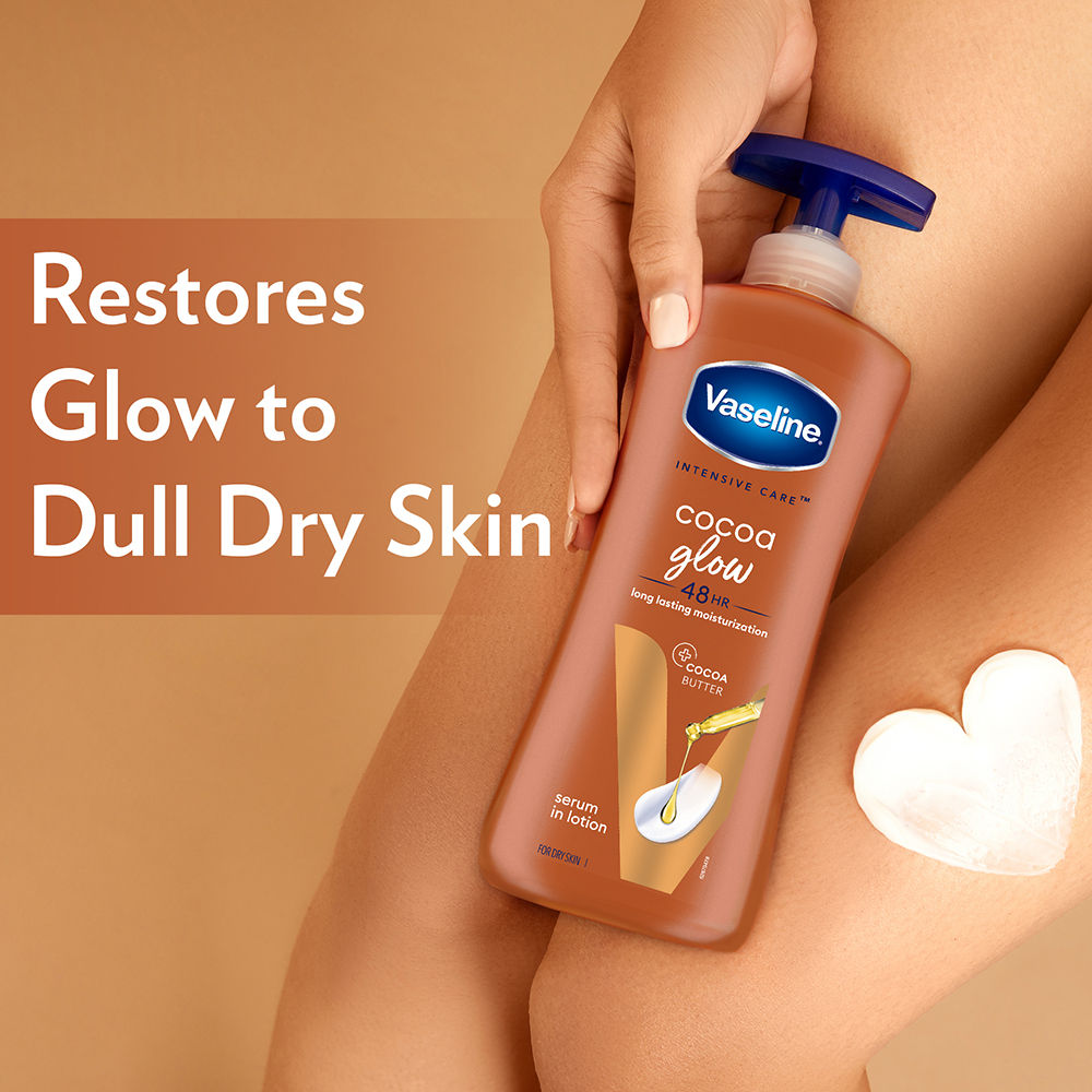 Cocoa Glow Serum In Lotion, 600 ml , 100% Pure Cocoa & Shea Butter for Glowing & Soft Skin