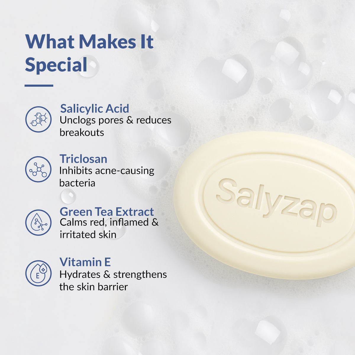 Salyzap Soap with Salicylic Acid, Tea Tree Oil & Vitamin-E