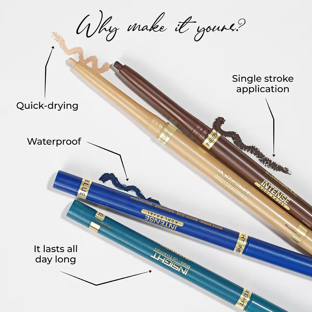 4x Intense Kohl Kajal, Water & Smudgeproof, Long Wear Kajal