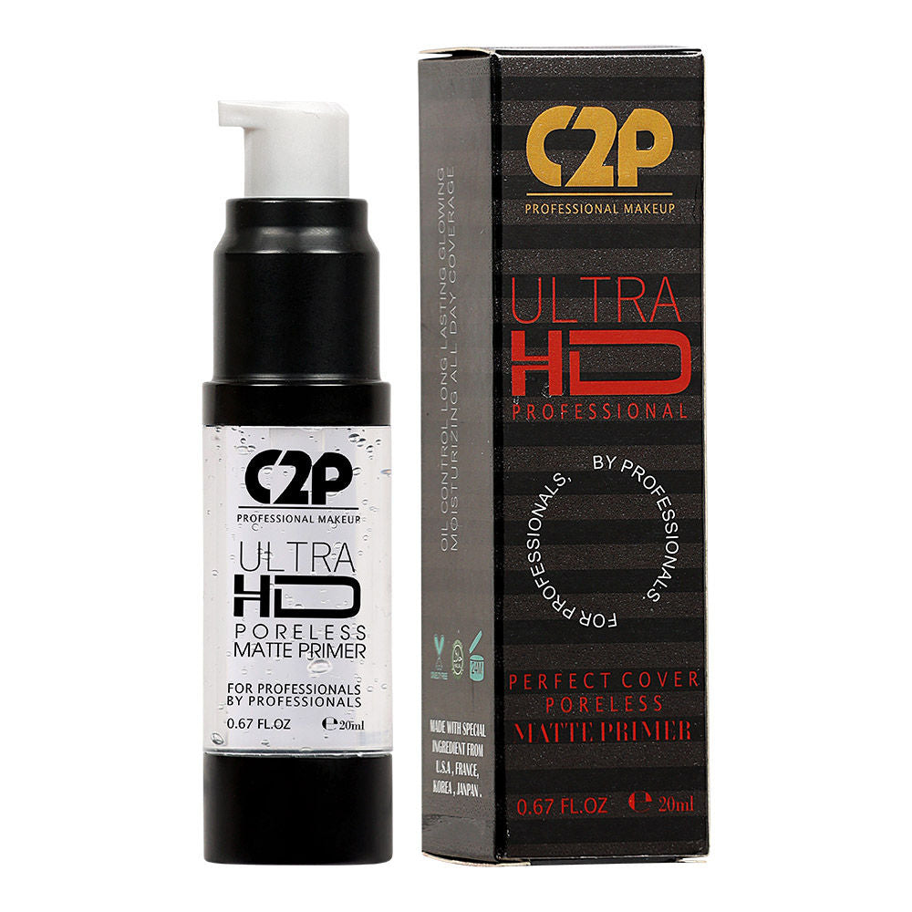 Ultra HD Poreless Peach Matte Highlighting Pre Base Primer Absorbs Oil and Hydrates Skin