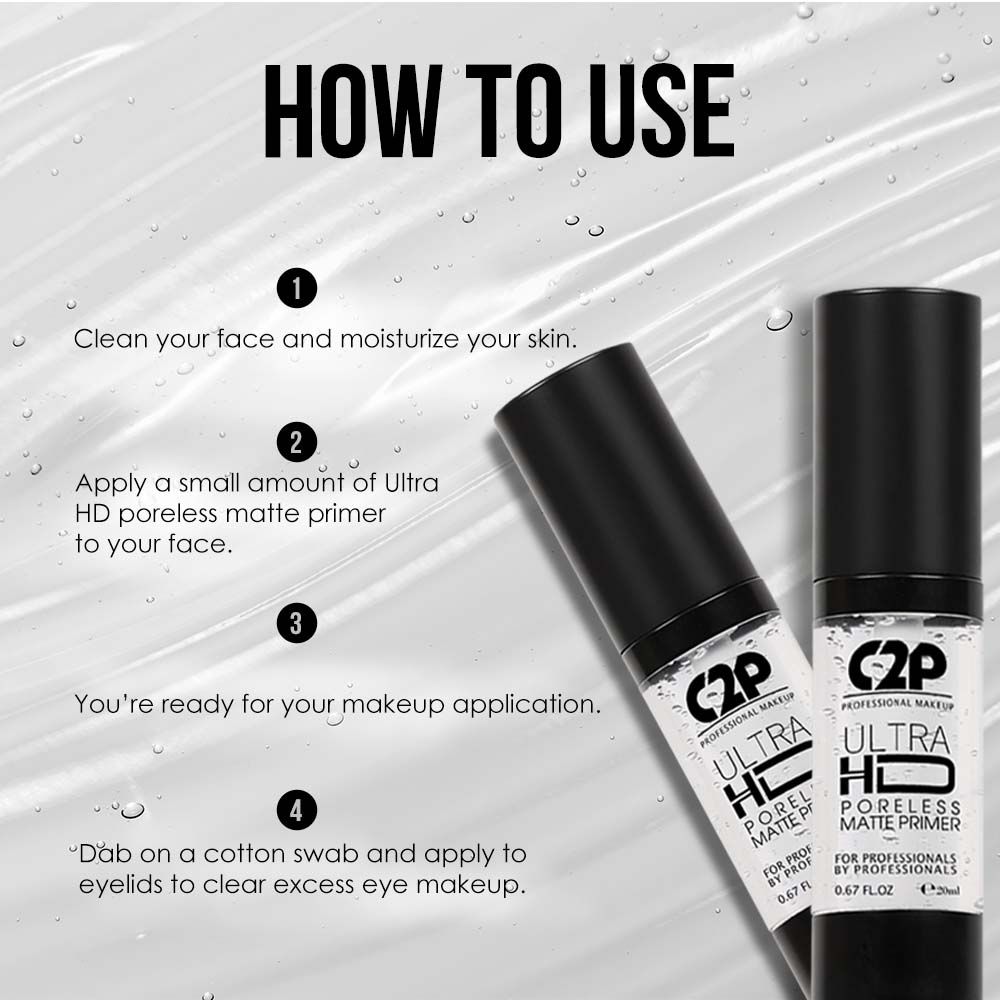 Ultra HD Poreless Peach Matte Highlighting Pre Base Primer Absorbs Oil and Hydrates Skin