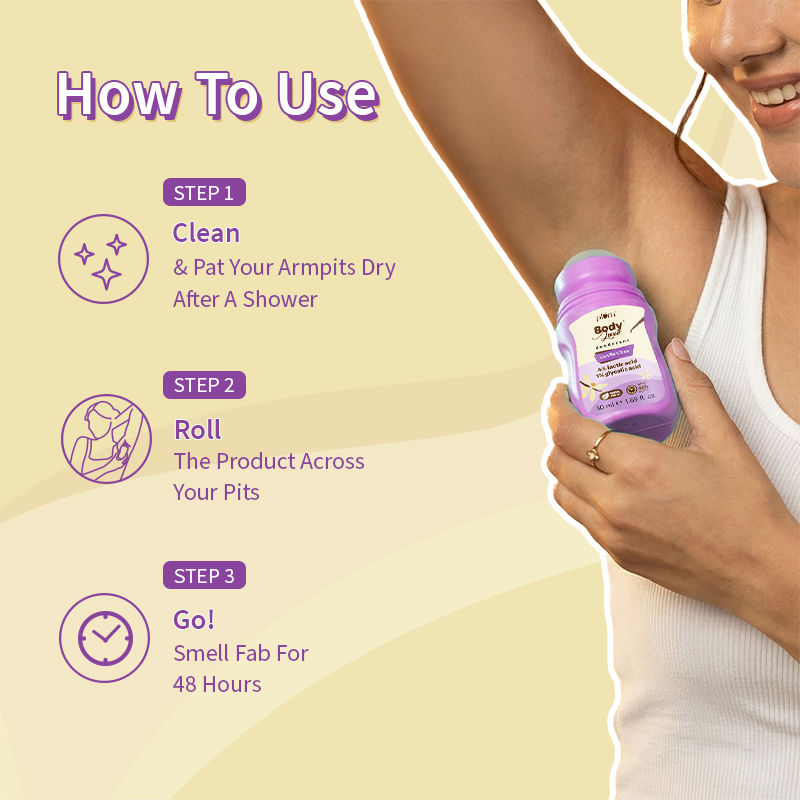 BodyLovin Vanilla Vibes Deodorant Roll-On Controls Underarm Odor 50Ml