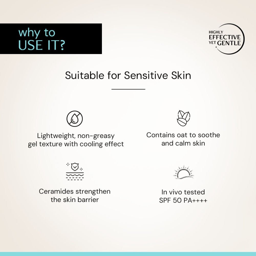 Oats & Ceramide Gel Sunscreen In Vivo Tested SPF 50 PA+++