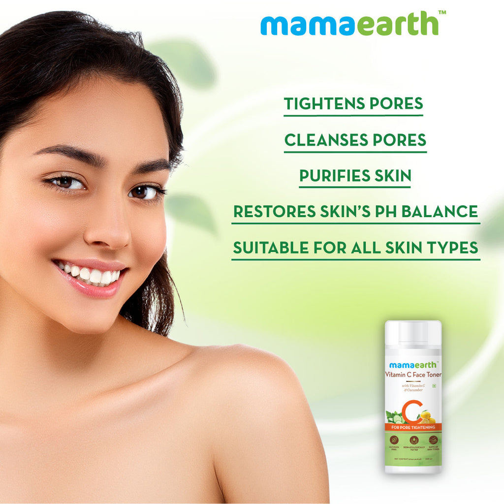 Vitamin C Face Toner with Witch Hazel for Pore Tightening and All Skin Types