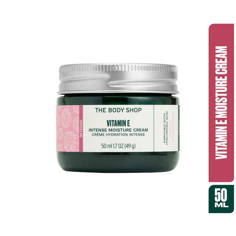 Vitamin E Intense Moisture Cream 72H Hydration Hyaluronic Acid & Raspberry Seed Oil