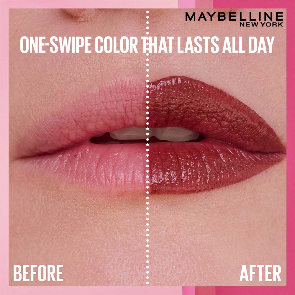 Maybelline Serum Matte Lipstick - 8Hr hydration, One-Swipe Bold Color