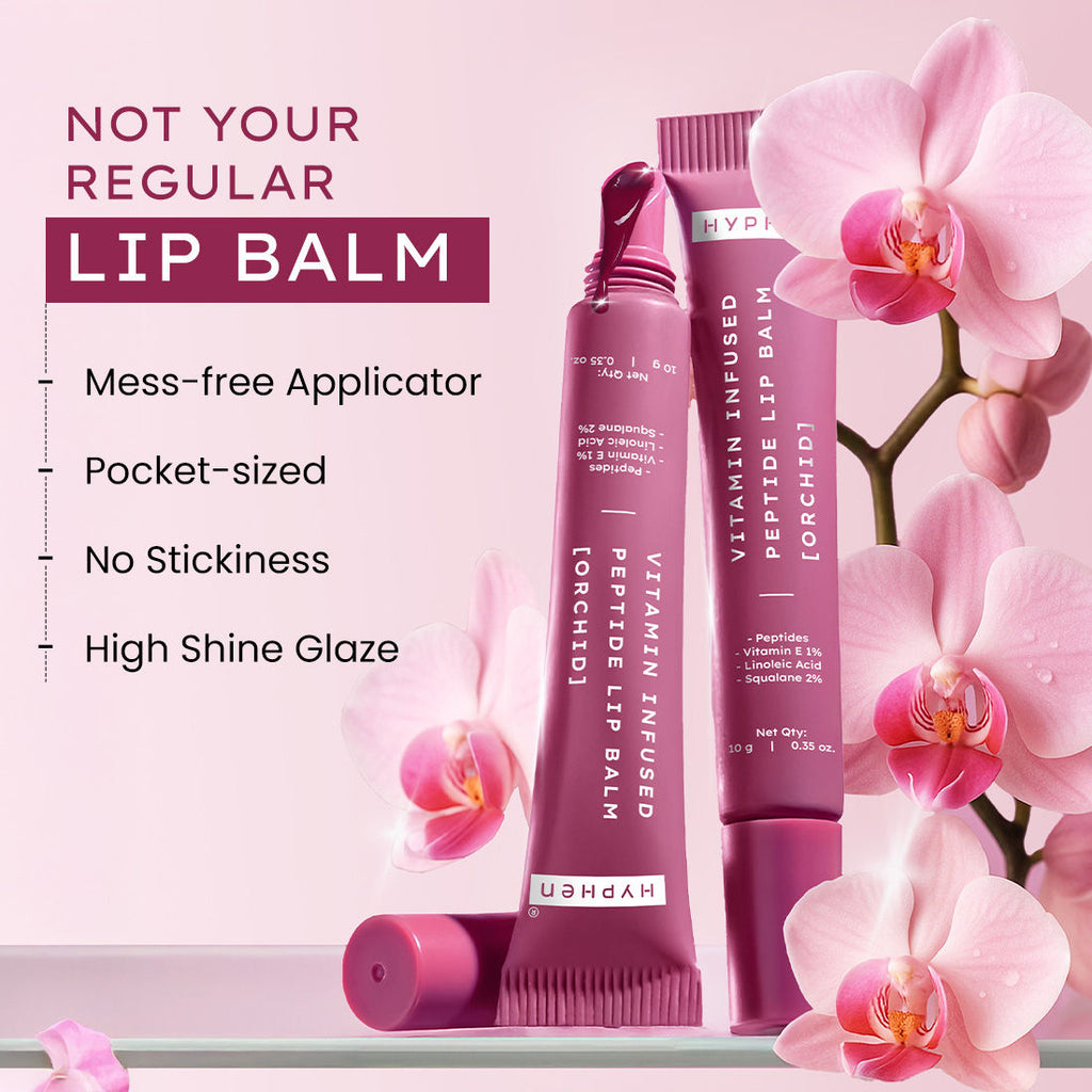 Tinted Lip Balm ,Brightens Dark & Dry Lips - 1% Vitamin E, Peptide & Squalane - Orchid, Mauve