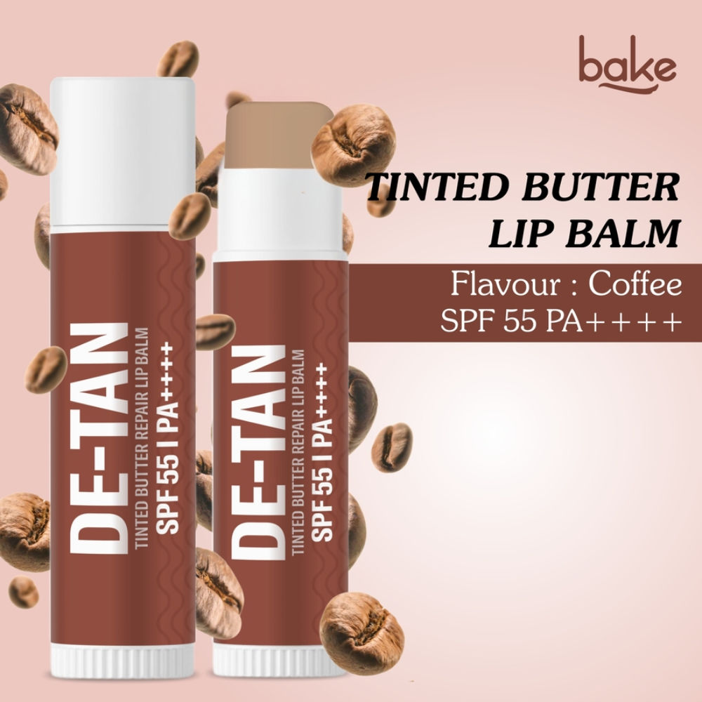 De-Tan Tinted Butter Lip Balm SPF 55PA++++with Kojic Acid For Tanned, Dark & Pigmented Lips