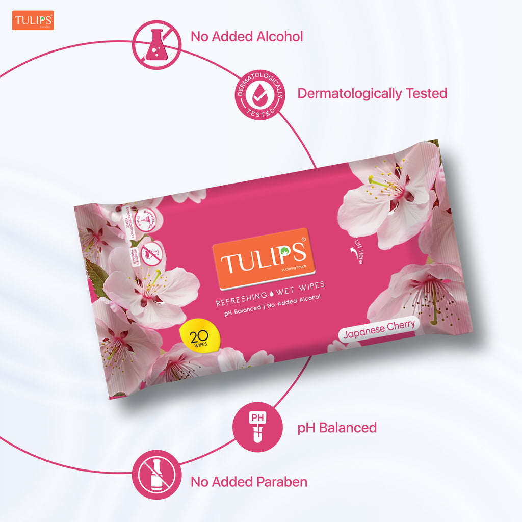 Refreshing, Face Cleansing Wet Wipes Japanese Cherry Fragrance