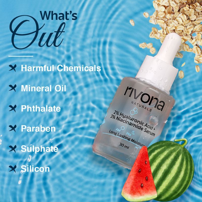 3% Niacinamide 2% Hyaluronic Acid Face Serum- Fades Acne Marks And Blemishes