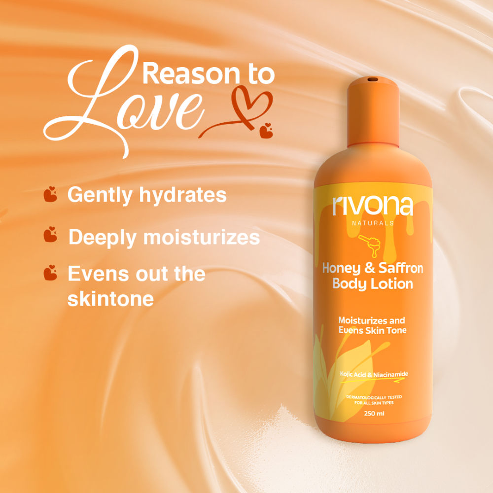Honey And Saffron Brightening Body Lotion With Niacinamide For Dry Skin
