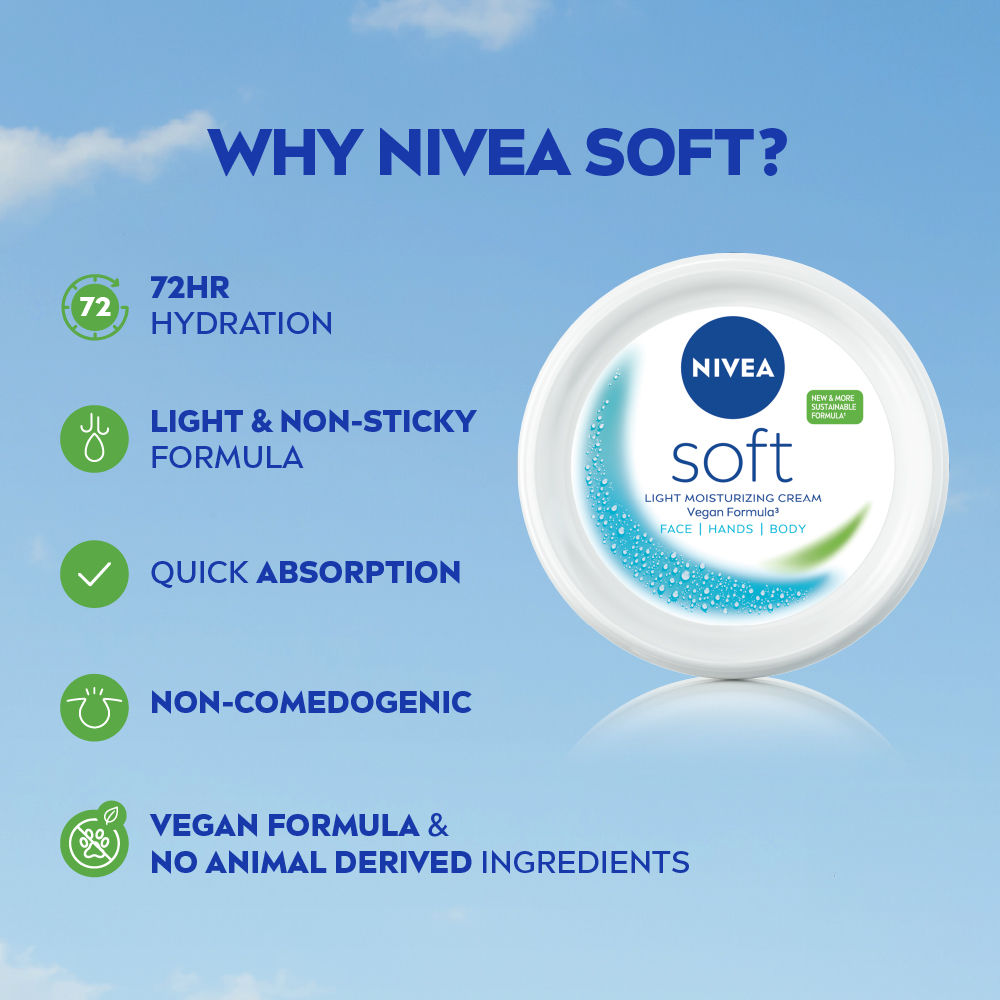 Soft Vit E Light Non Sticky Face Moisturiser Cream Fresh & Hydrated Skin For All Skin Types
