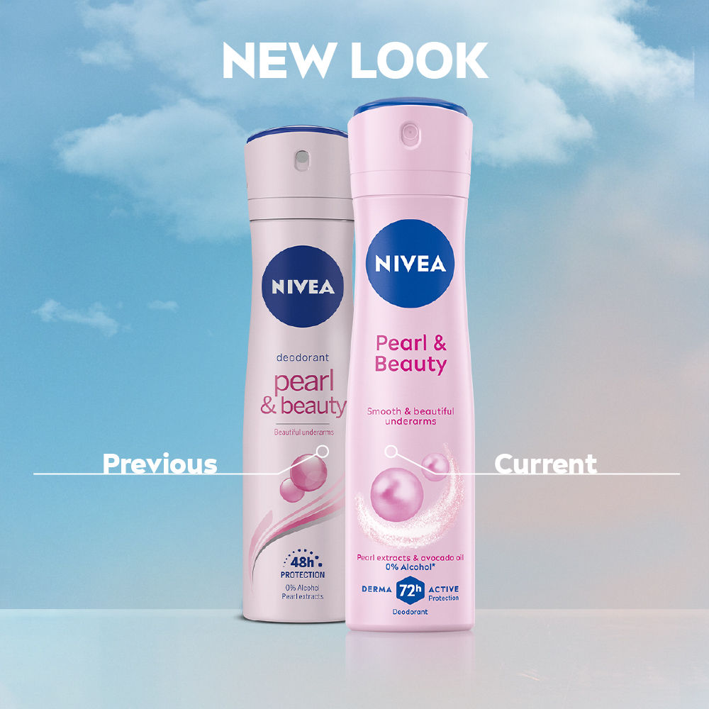 Deo Pearl & Beauty Extracts & 0% Alcohol, For Smooth Underarms, 48H Freshness and Odour Protection