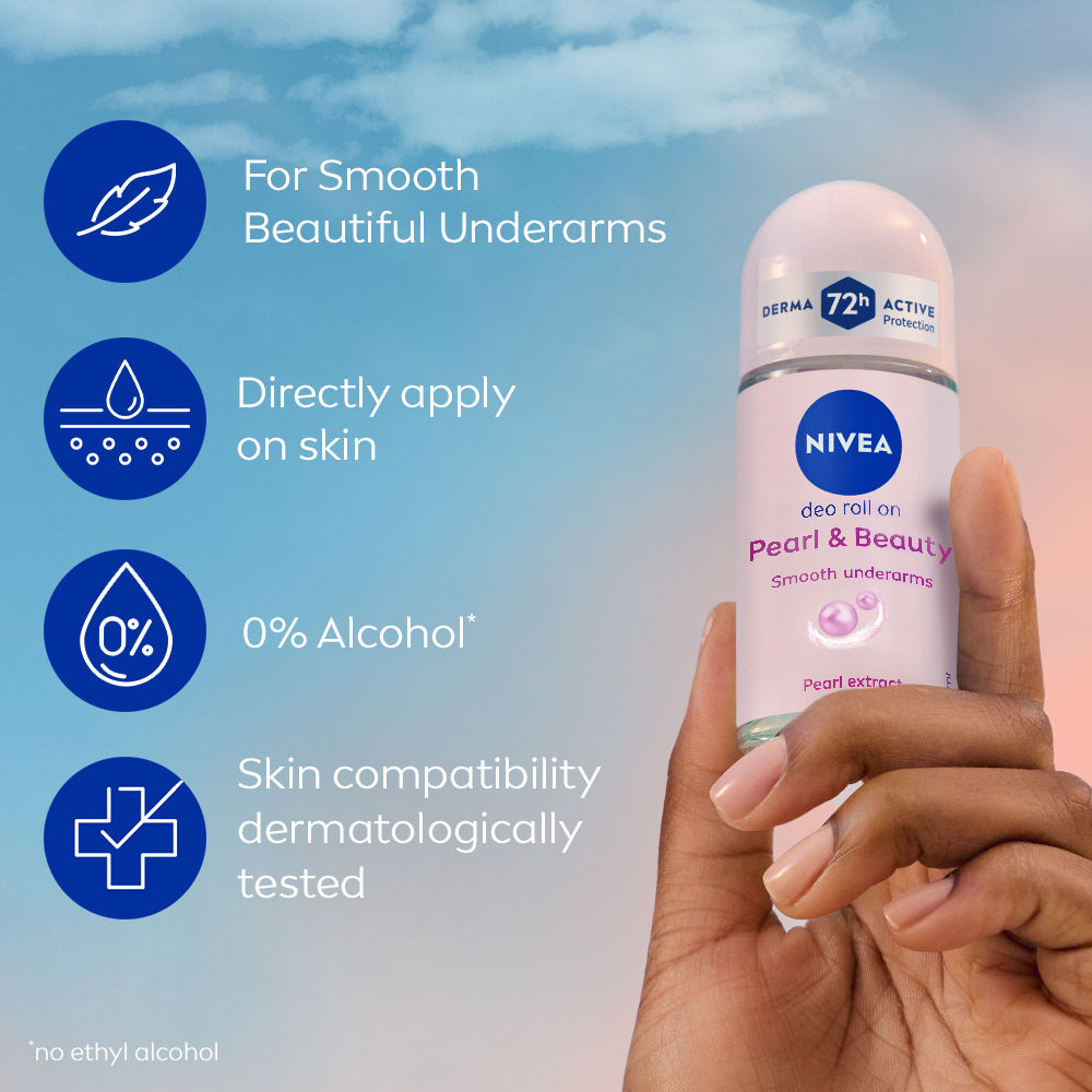 72H Active Protection With Pearl Extract Deo Underarm Roll On - Smooth Skin, Odor Protection